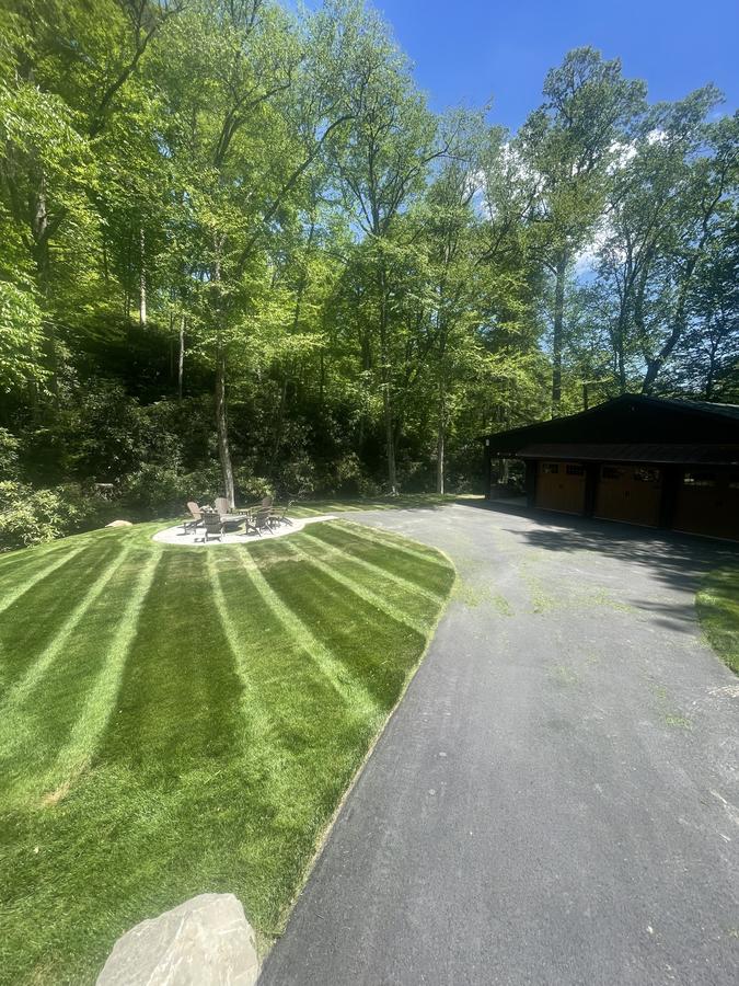 Wide view precision lawn mowing