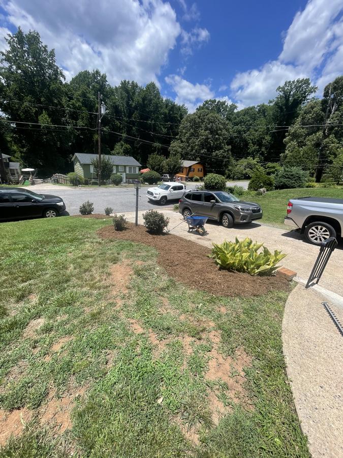Residential mulch bed and shrub refresh